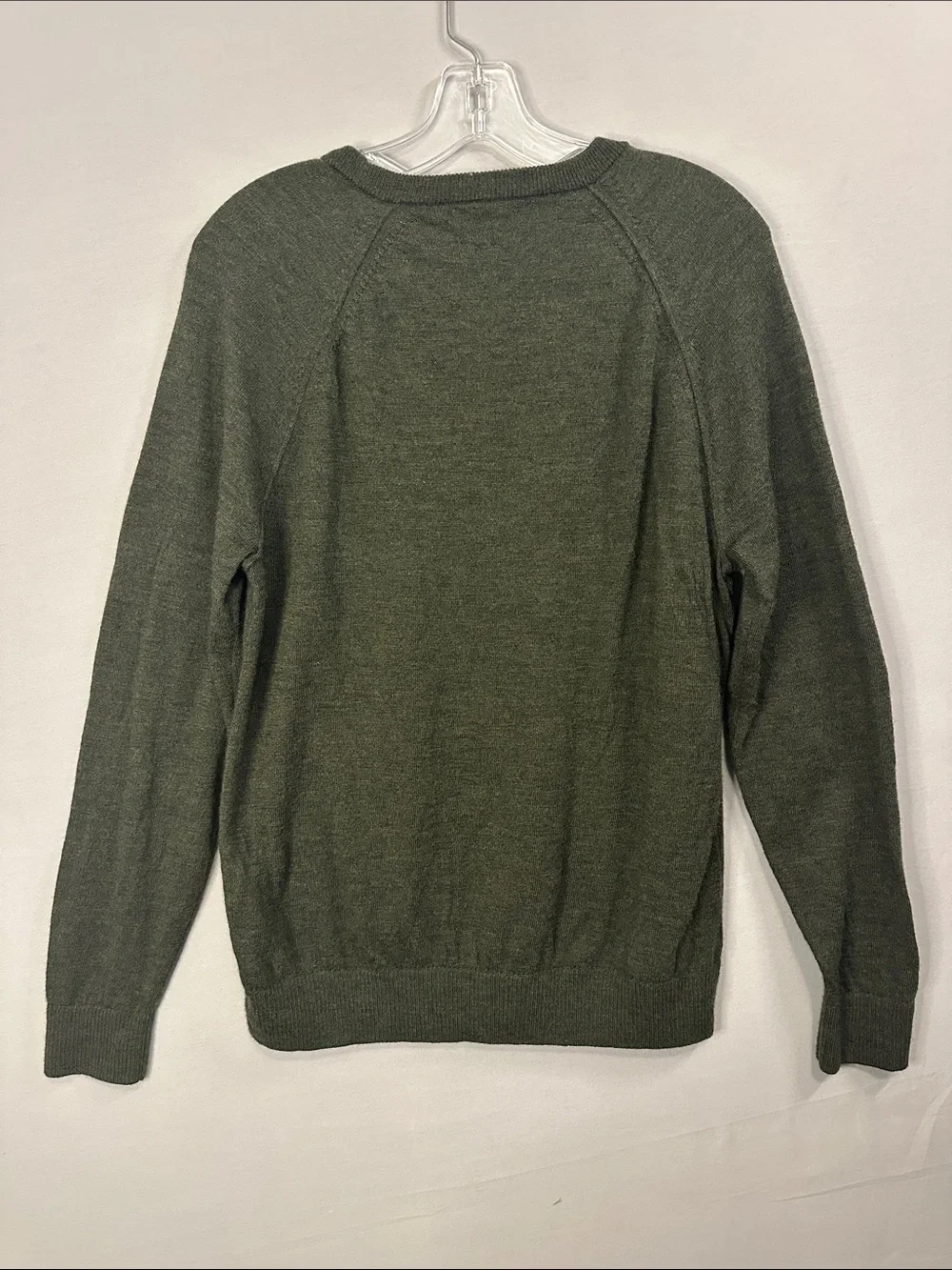 Banana Republic Men’s Large 100% Merino Wool Dark Olive Green Crewneck